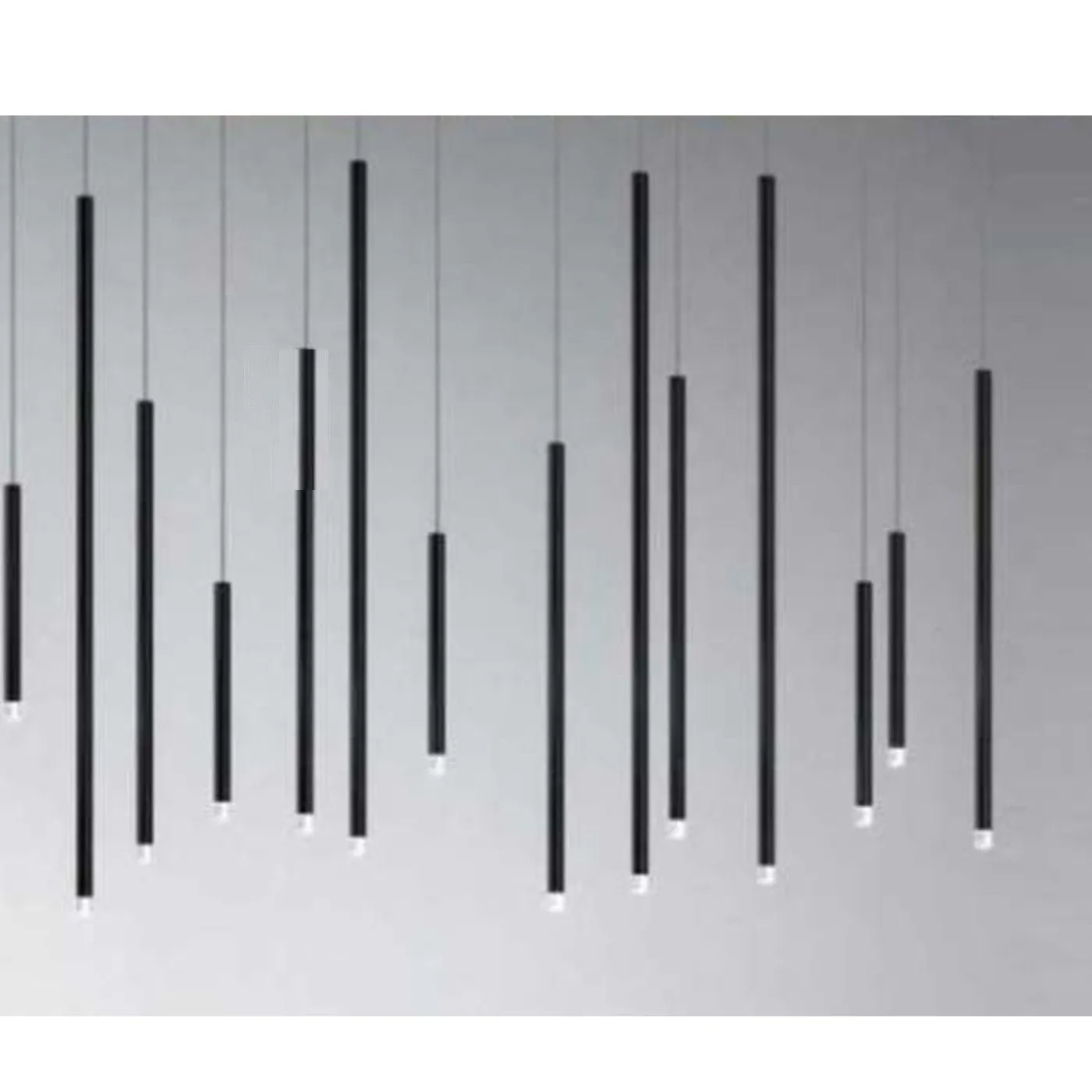 05190Black-Mix-Sizes-14P Rectangular Chandelier