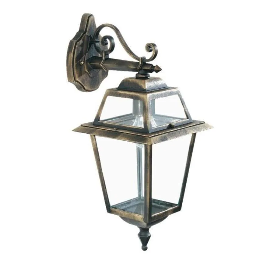 1 Light Black And Gold Outdoor Wall Light
