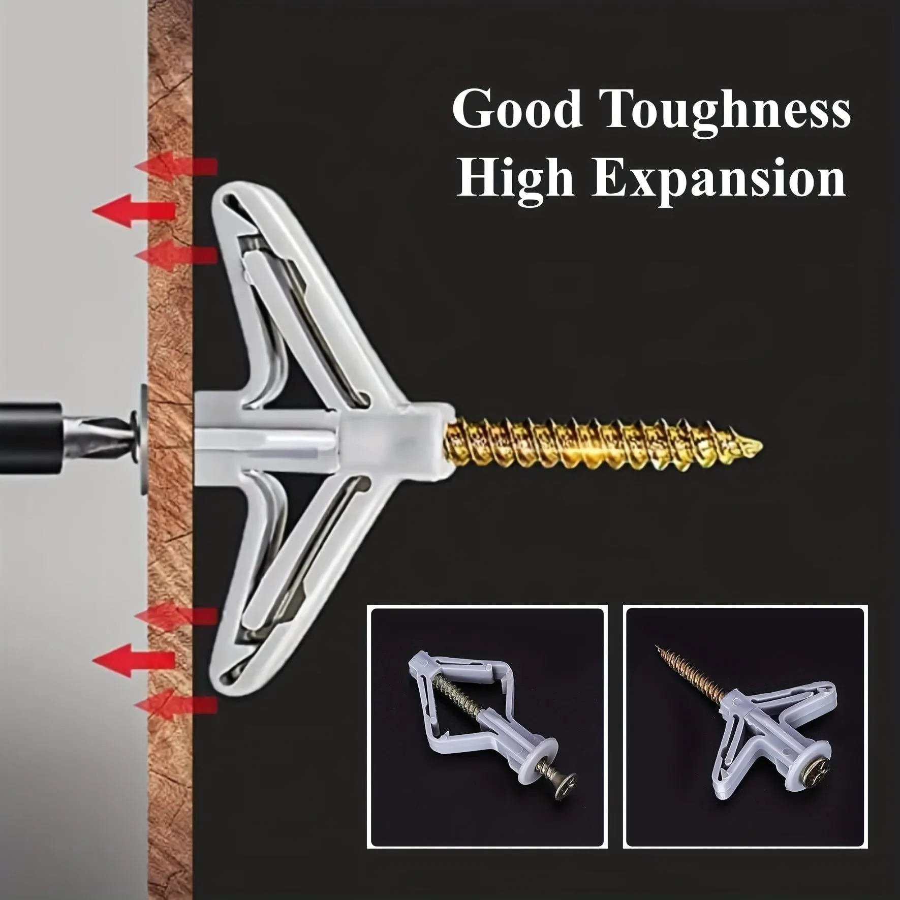 100PCS SelfDrilling Drywall Anchors Kit with Zinc Plated Screws
