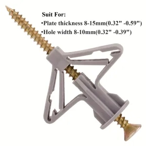 100PCS SelfDrilling Drywall Anchors Kit with Zinc Plated Screws