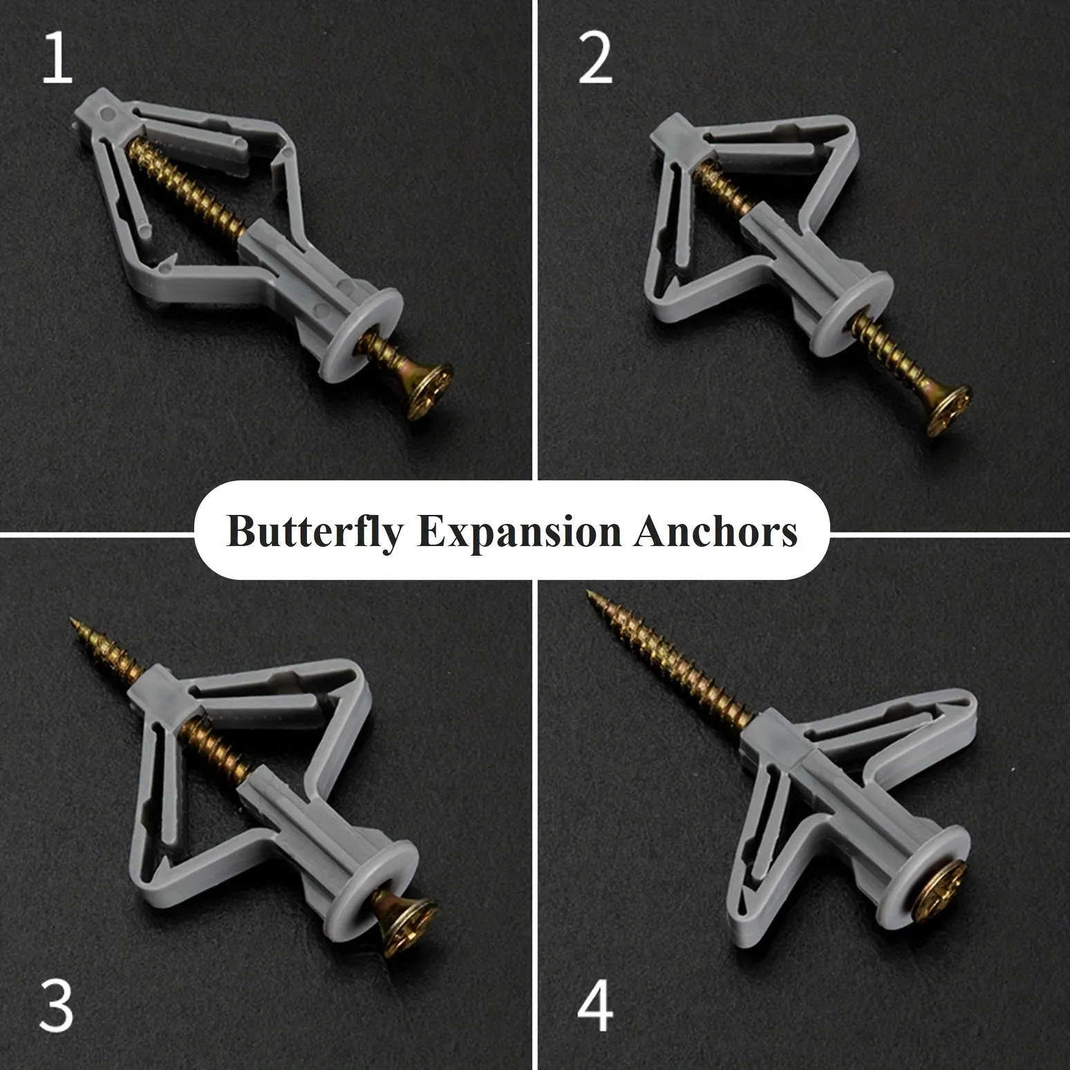100PCS SelfDrilling Drywall Anchors Kit with Zinc Plated Screws