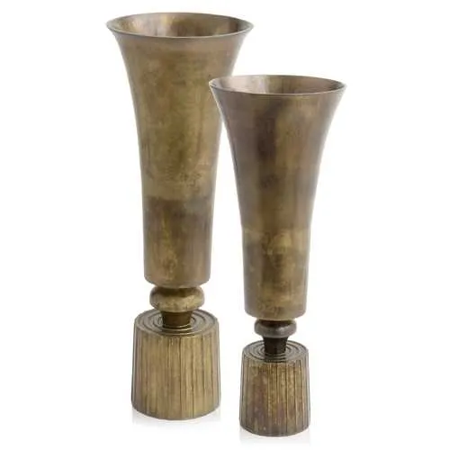 11.5" x 11.5" x 30" Regal Extra Large Vintage Brass Vase