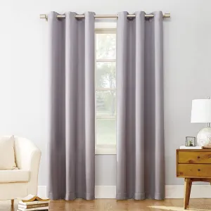 2 Pieces Plain Dyed Eyelet Curtains -Lilac