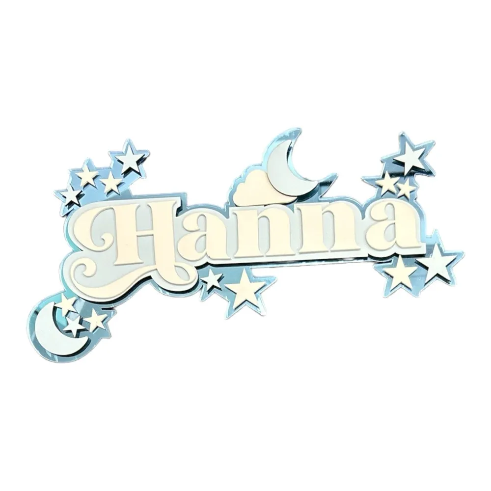 3 Layer  Name Plaque- Moon Magic