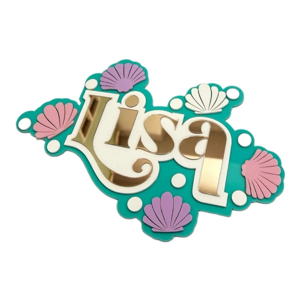 3 Layer  Name Plaque- Seashell Smiles