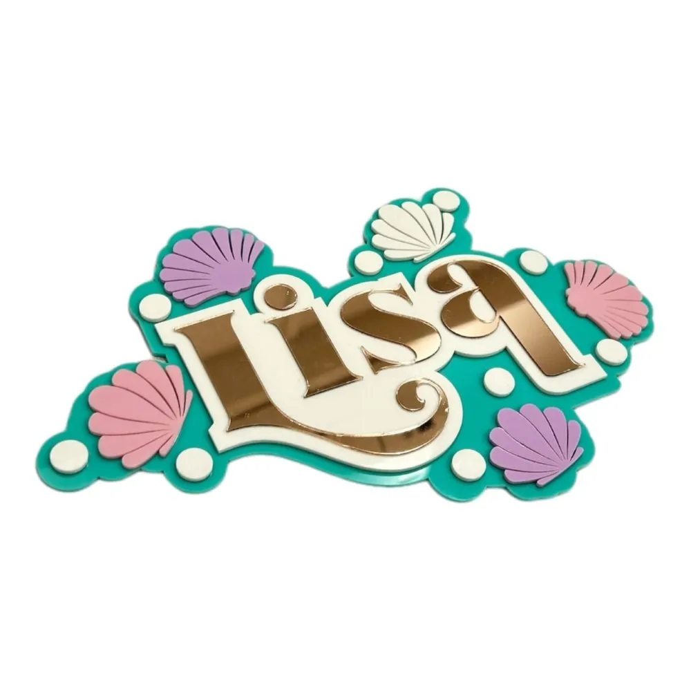 3 Layer  Name Plaque- Seashell Smiles
