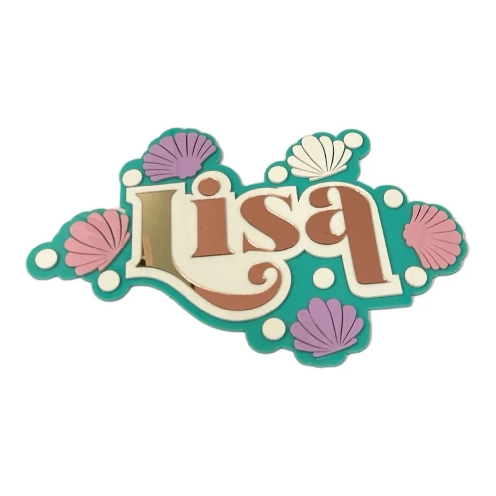3 Layer  Name Plaque- Seashell Smiles