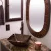 35‚Ä≥ Hand Hammered Oval Copper Mirror with Hand Forged Rivets