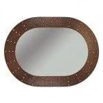 35‚Ä≥ Hand Hammered Oval Copper Mirror with Hand Forged Rivets