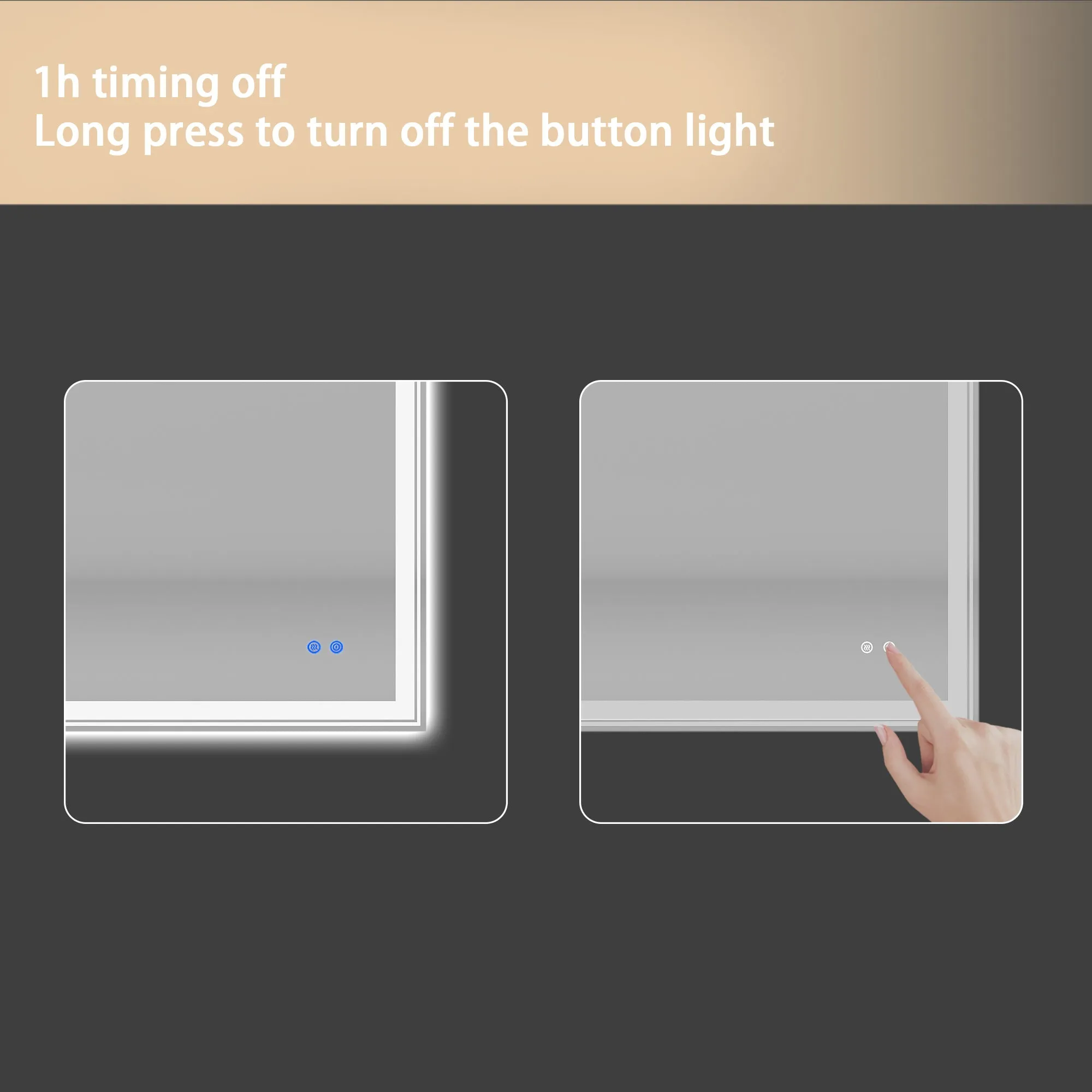 48×30 inch LED-Lit bathroom tempered mirror, wall mounted anti-fog memory Adjustable Brightness front light Rectangular Vanity mirror