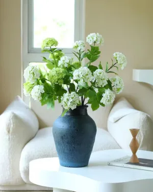 7Pcs Artificial Flower White Green Hydrangea Room Table Decoration