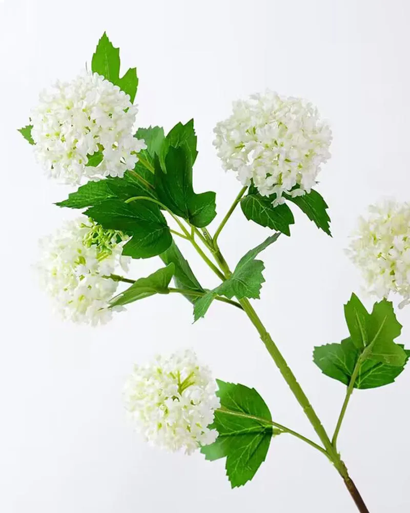 7Pcs Artificial Flower White Green Hydrangea Room Table Decoration