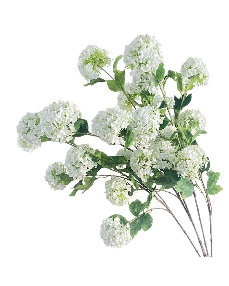 7Pcs Artificial Flower White Green Hydrangea Room Table Decoration
