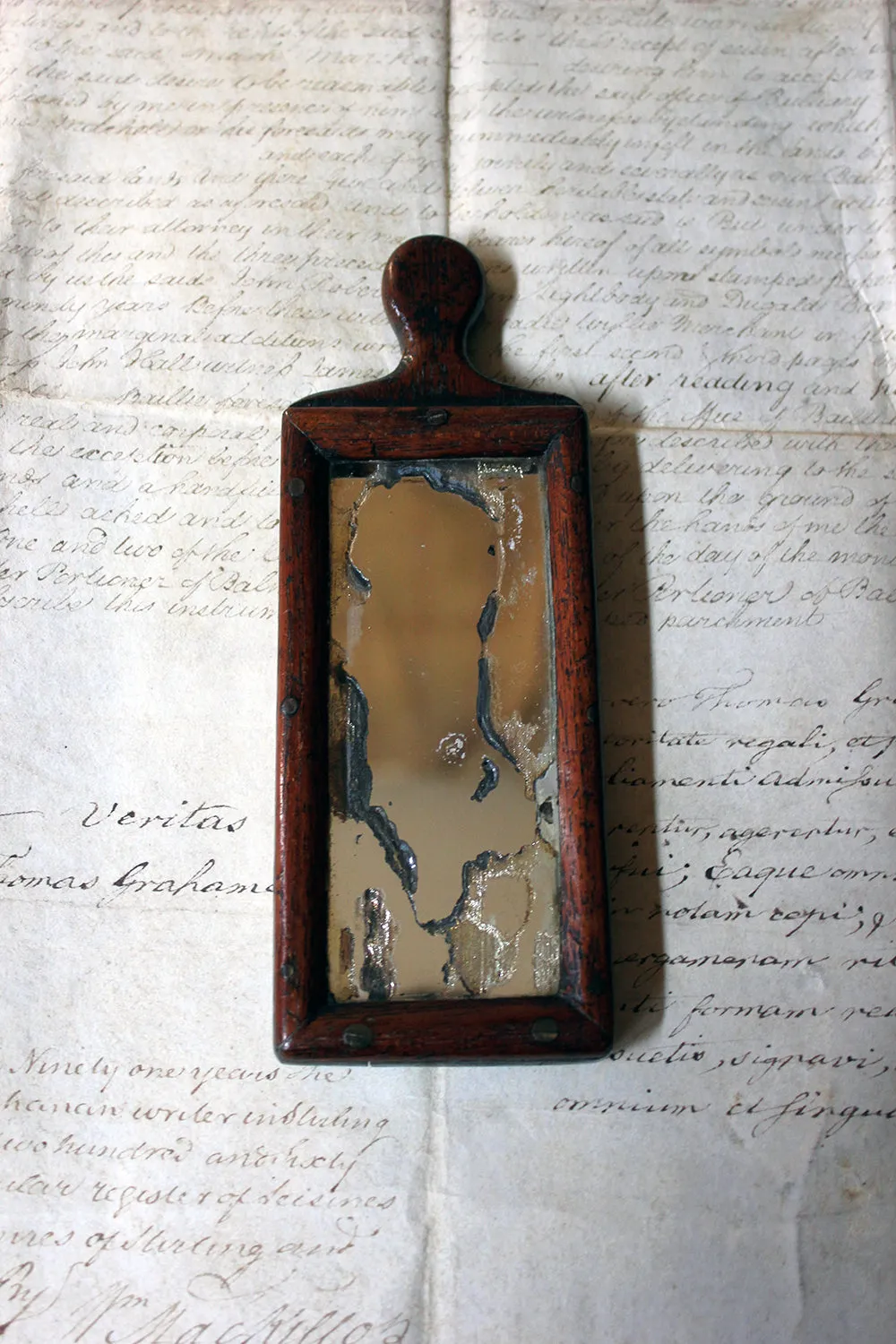 A Diminutive George III Period Hand Mirror c.1800