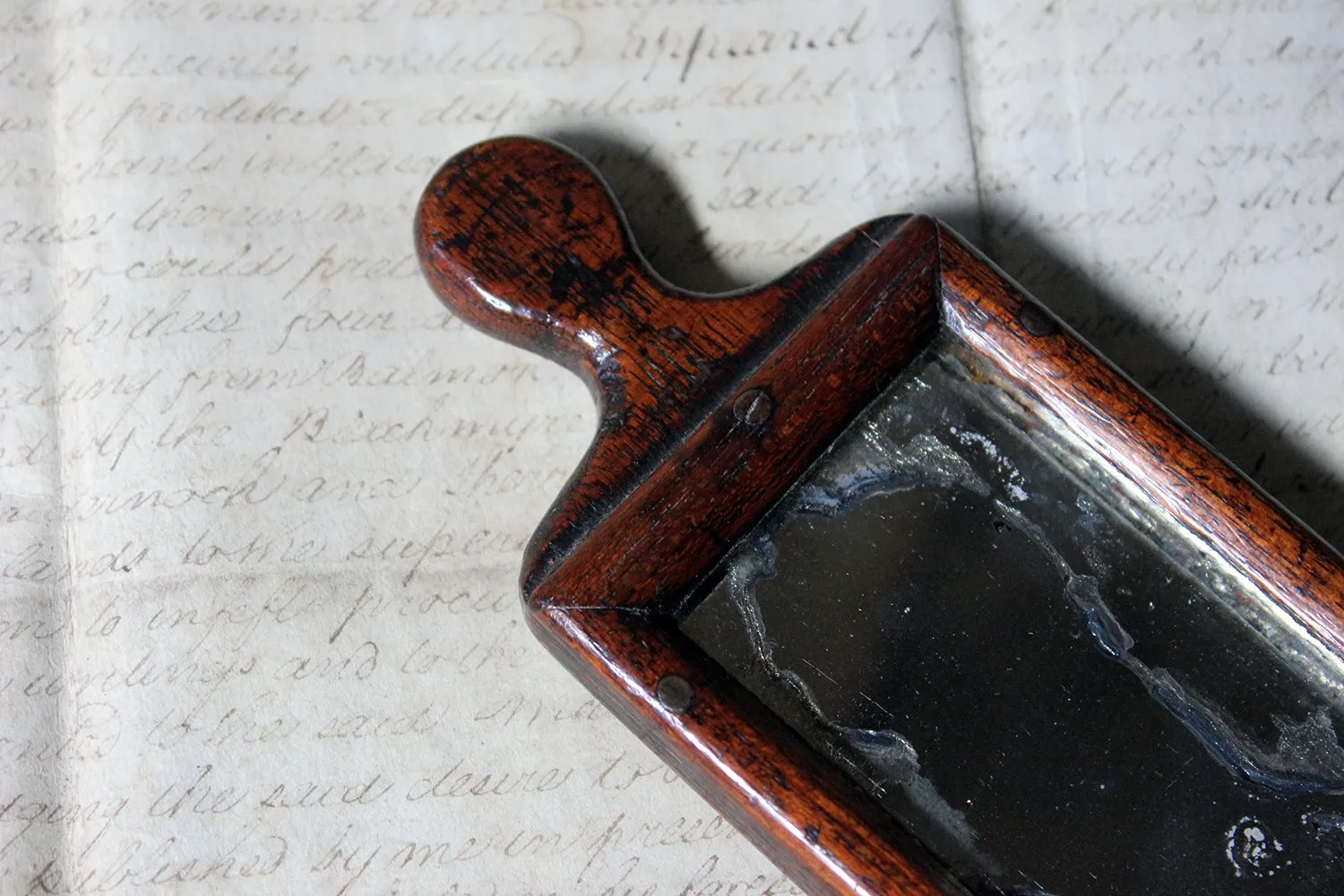 A Diminutive George III Period Hand Mirror c.1800