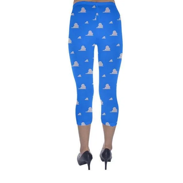 Andy's Cloud Wallpaper Inspired Capri Leggings