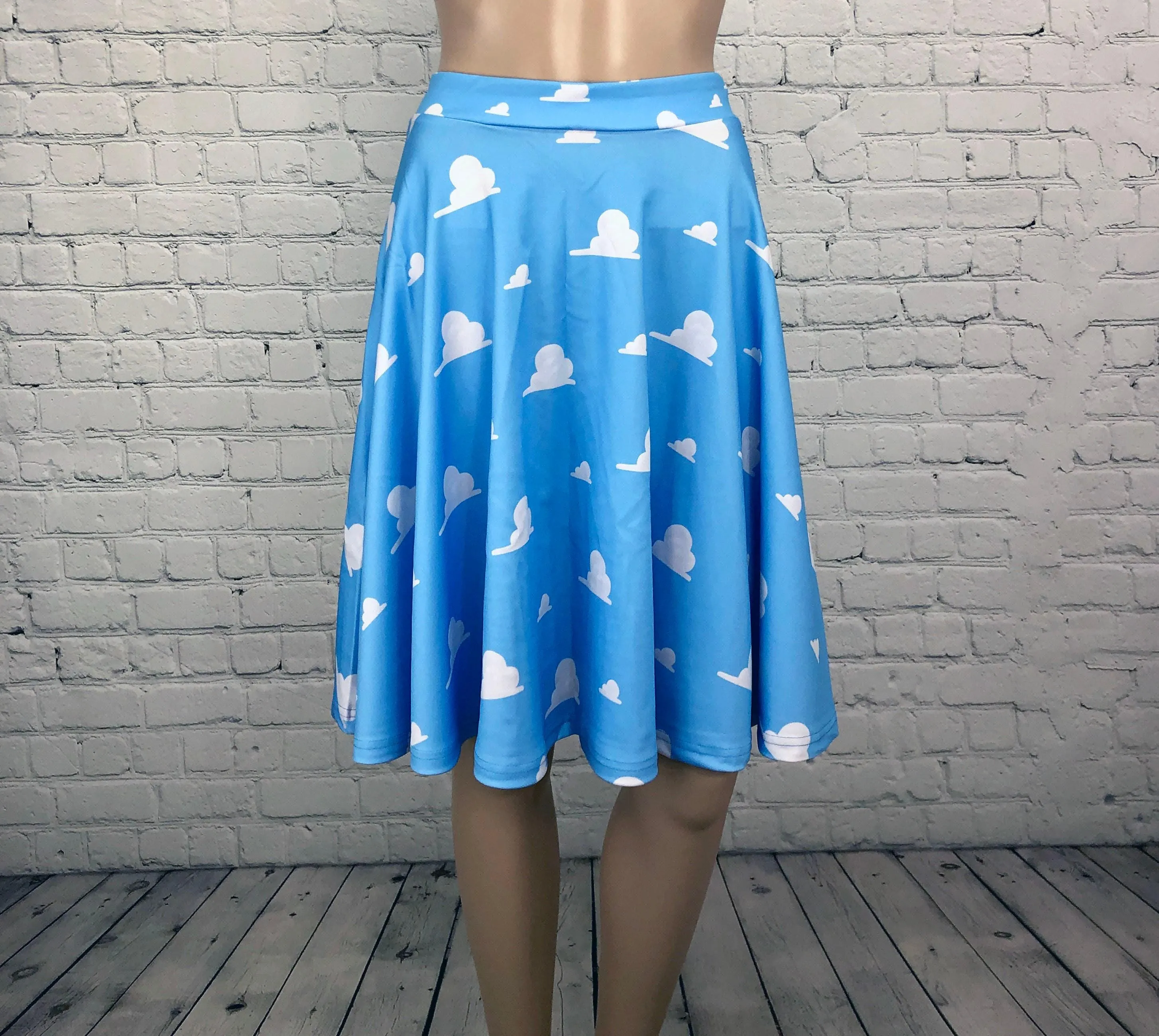 Andy's Cloud Wallpaper Inspired High Waisted Skirt