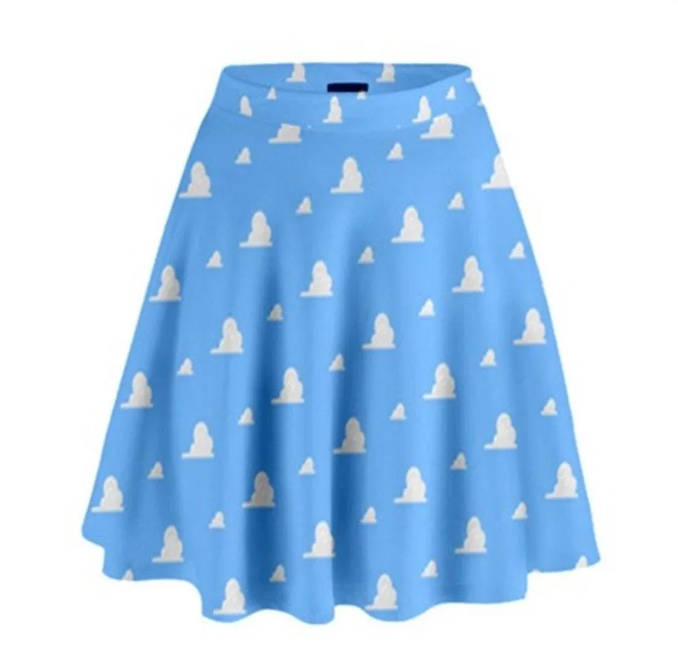 Andy's Cloud Wallpaper Inspired High Waisted Skirt