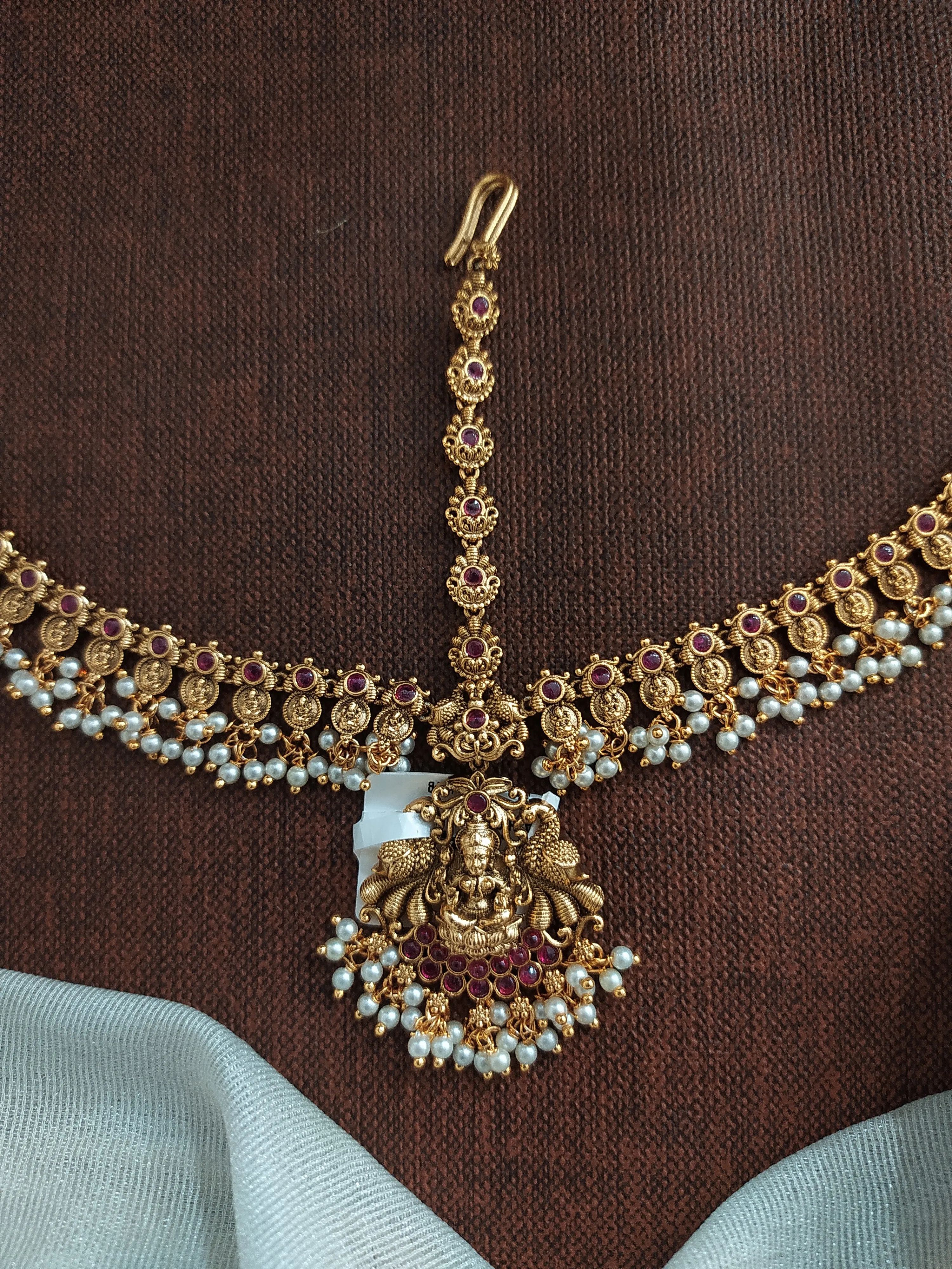 Antique Copper Finish Tikka Set with Lakshmi