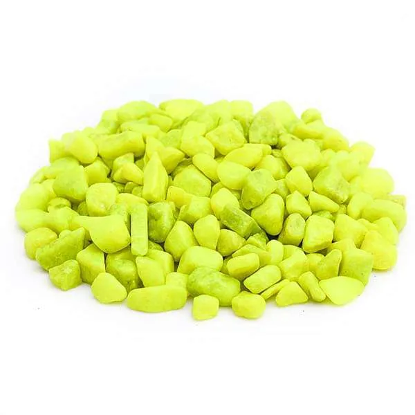 Aquarium Pebbles (Lime Yellow, Small) - 1 kg