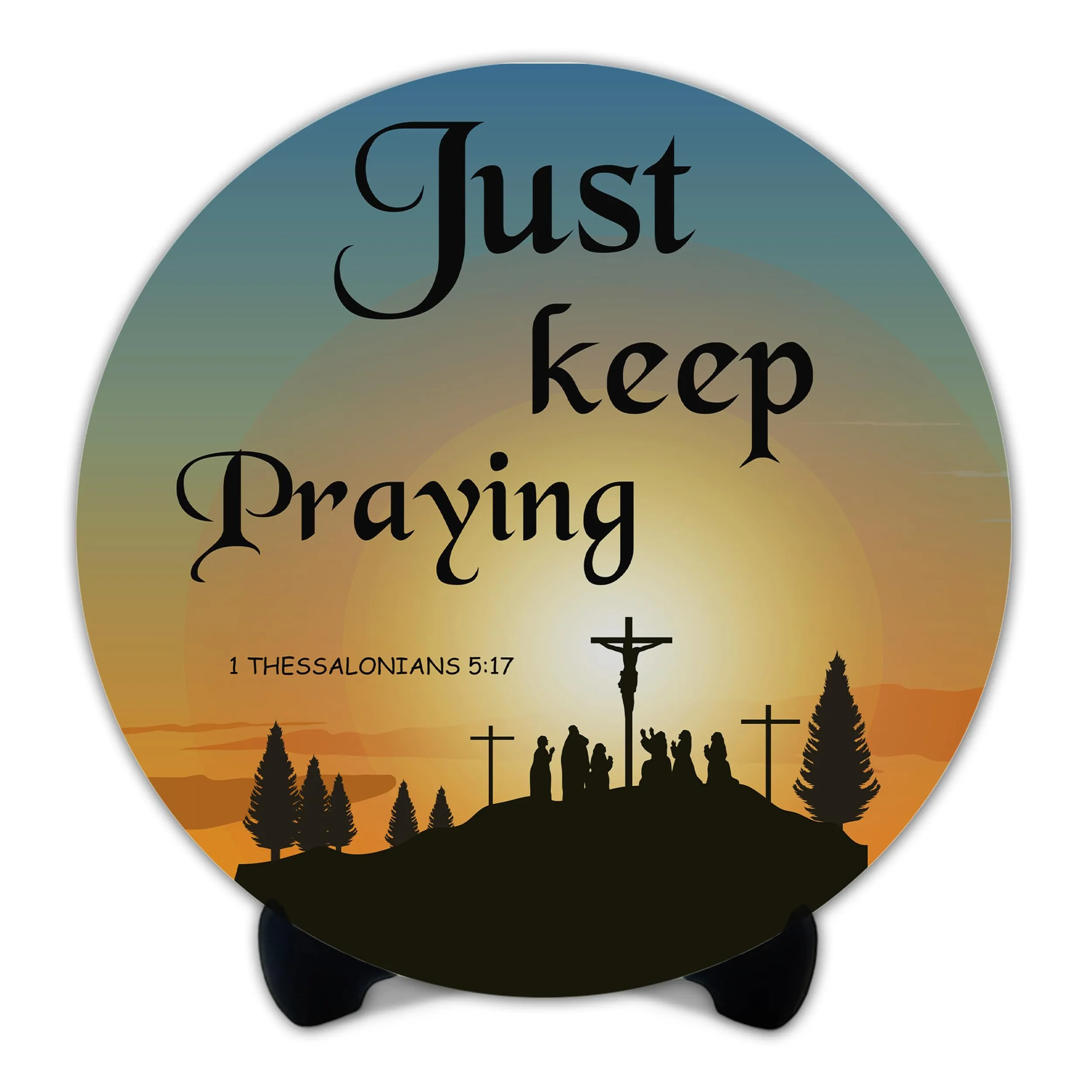 AR Creative Just Keep - Bible Verse Wooden Showpiece for Study Table, Book Shelf, Office Desk, Home Decoration, Bible Quotes MDF Wooden Gift, Bible Verse, Home, Office Decor, (6.5 inch x 6.5 inch)