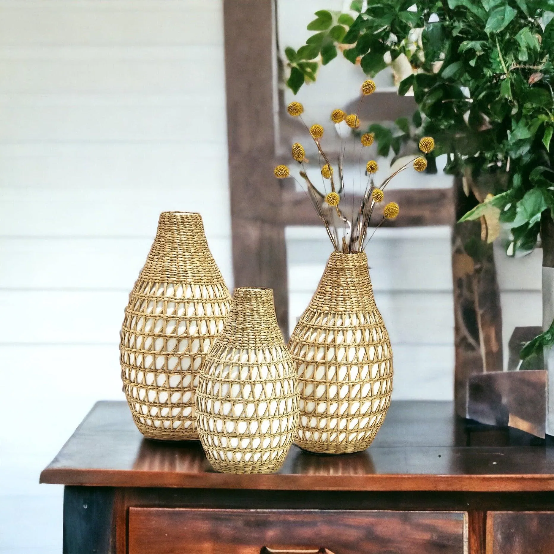 Ariel Boho Seagrass Vase