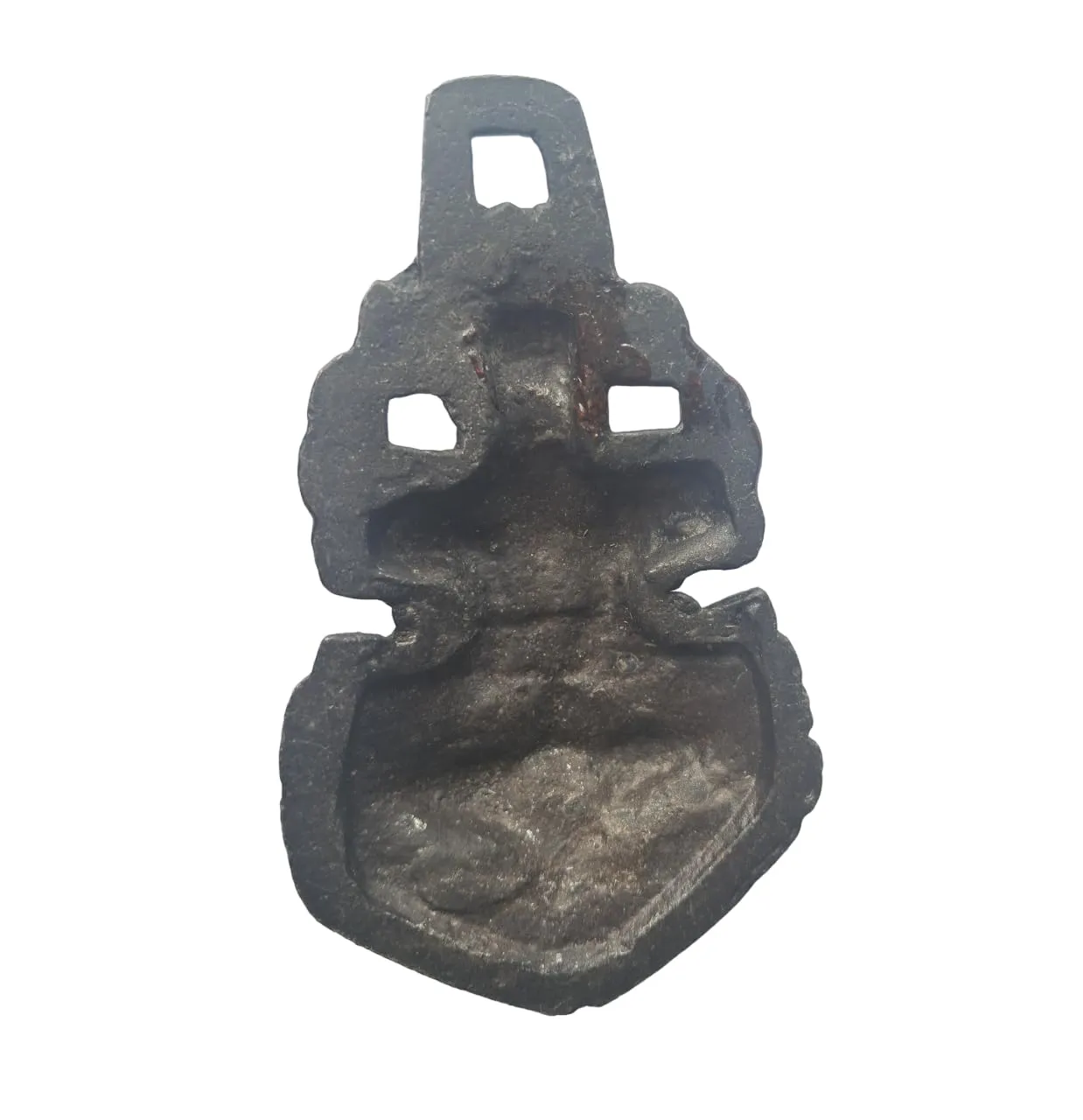 Arvachin Metal Kirtimukha Wall Hanging, Antique Rusty Gold Colour, Small Size - 3 inches x 2.5 inches, for Evil Protection