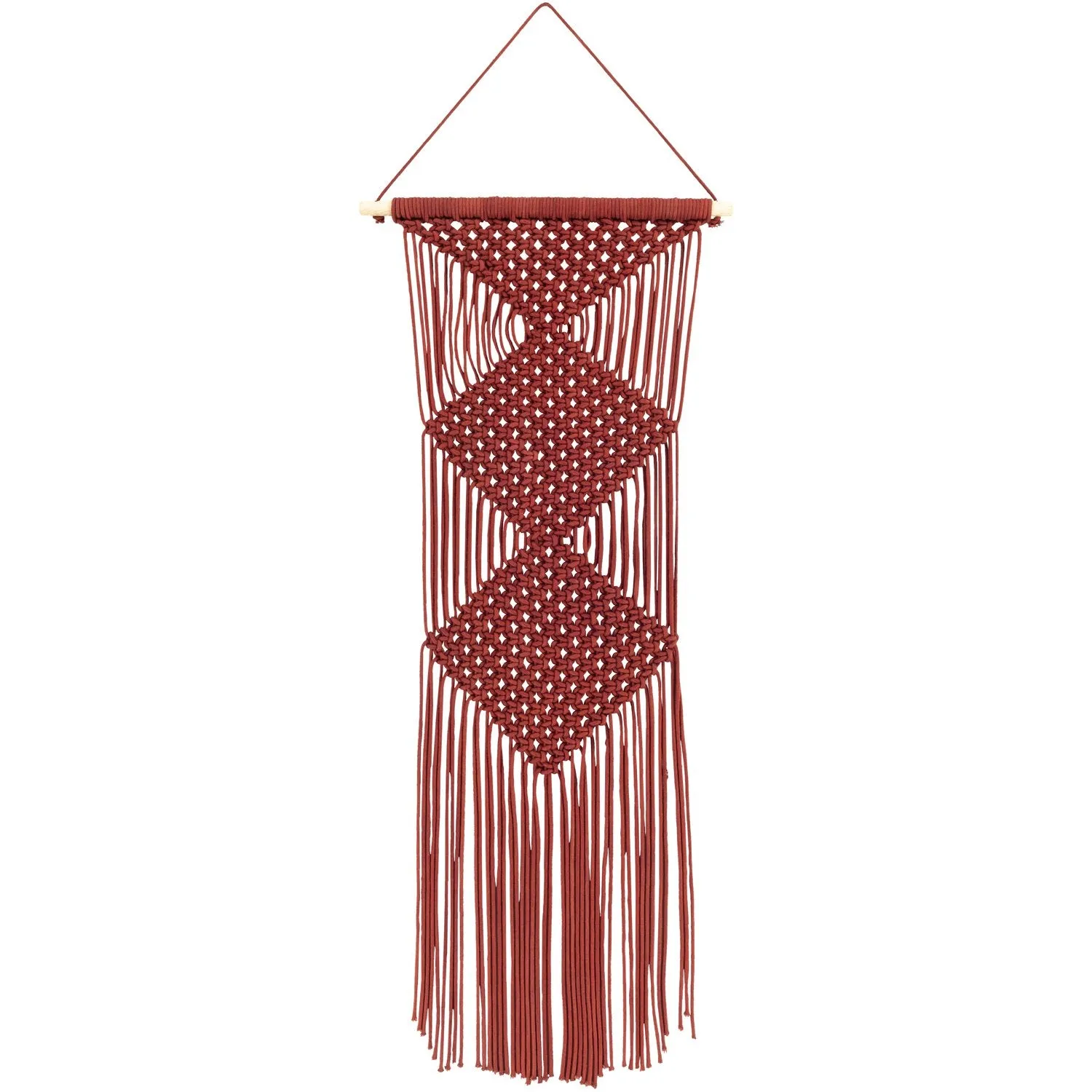Azra Macrame Wall Hanging in Dark Red