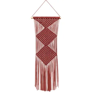 Azra Macrame Wall Hanging in Dark Red