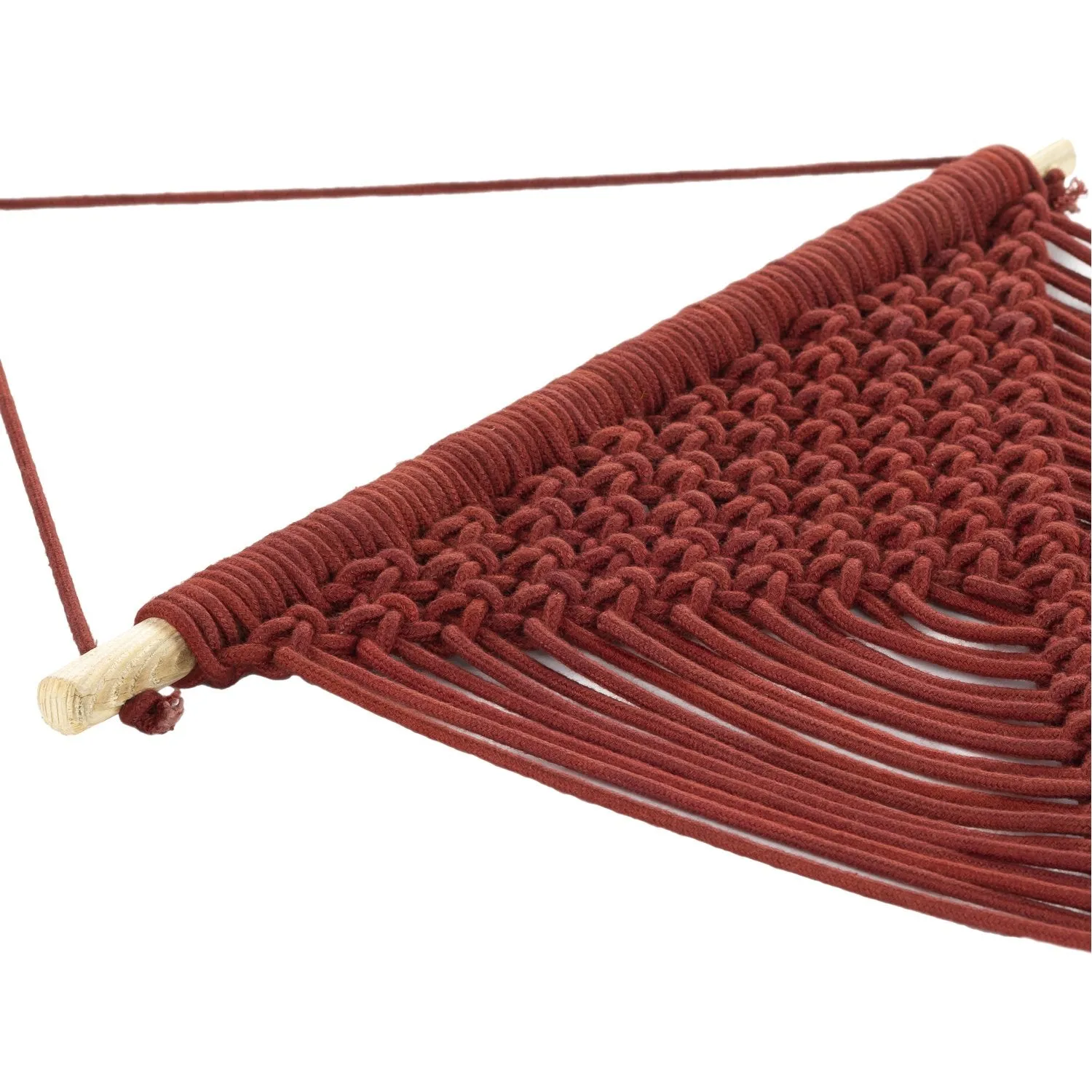 Azra Macrame Wall Hanging in Dark Red