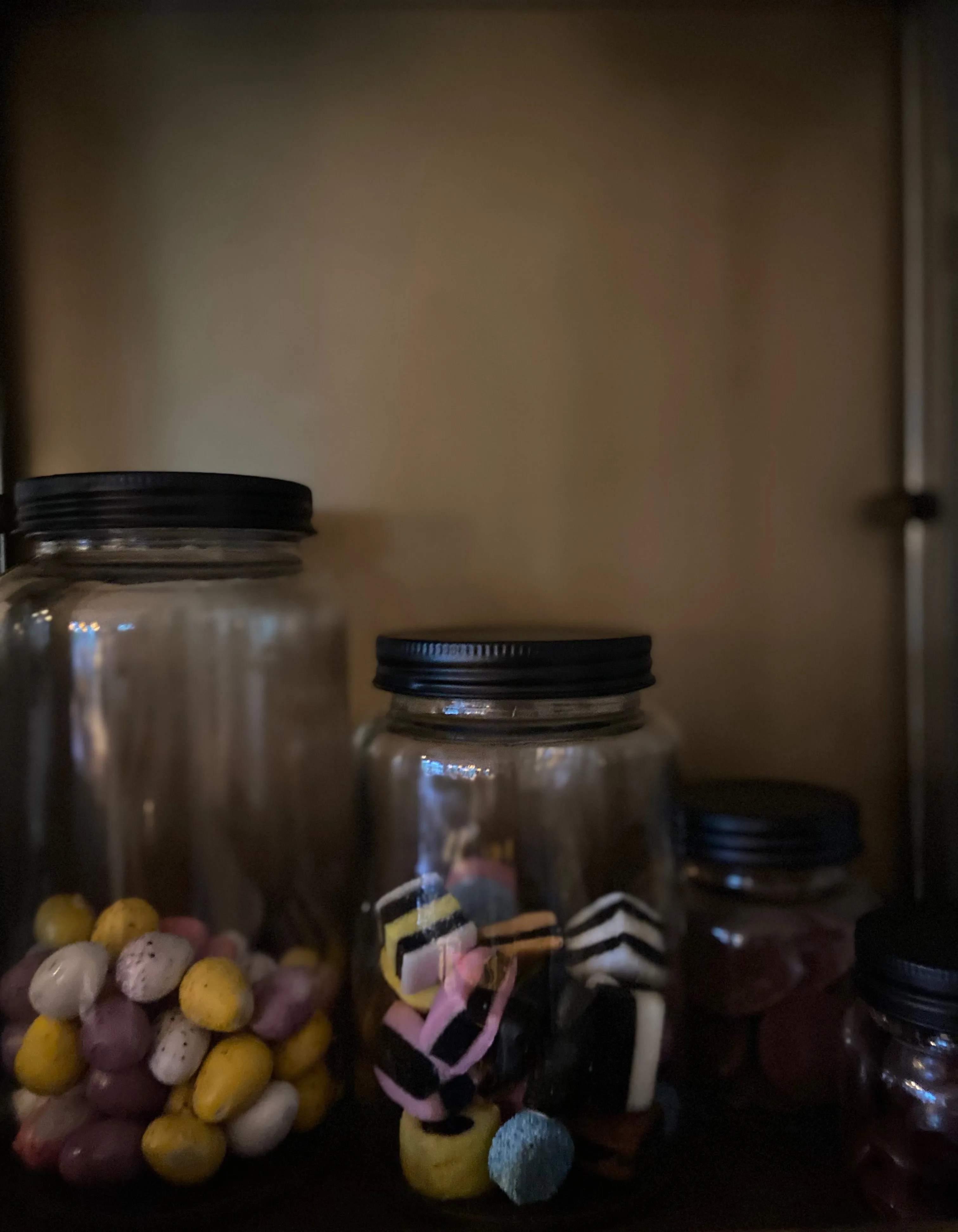 Black Lid Glass Storage Jar