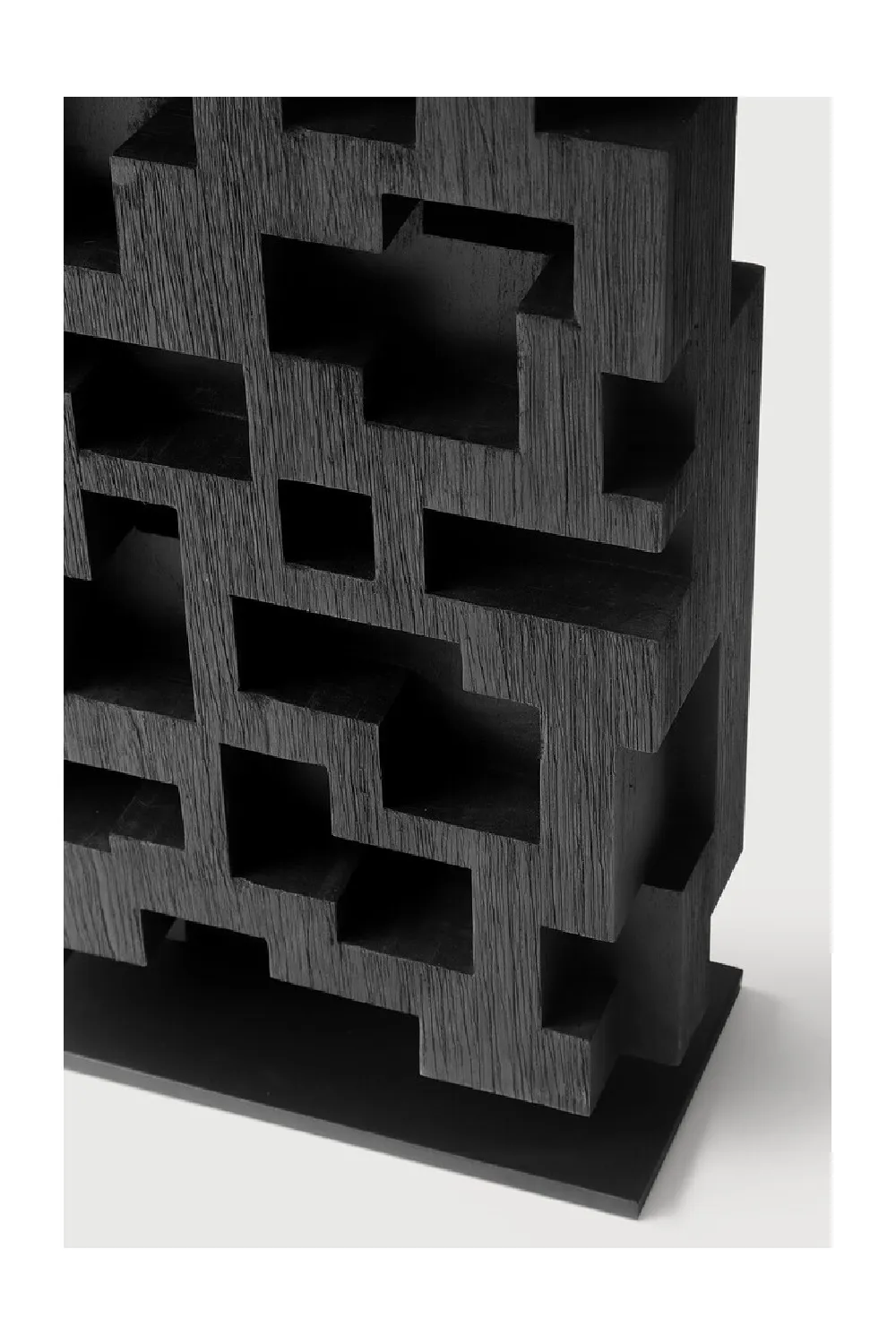 Black Teak Abstract Sculpture | Ethnicraft Stele