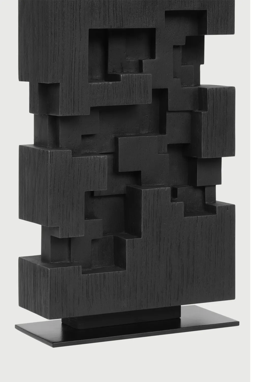 Black Teak Abstract Sculpture | Ethnicraft Stele