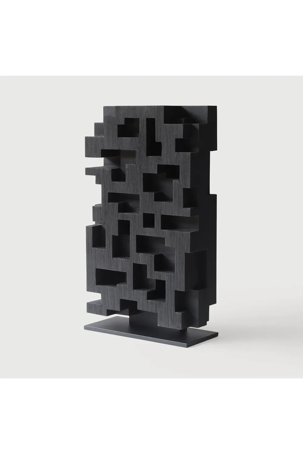 Black Teak Abstract Sculpture | Ethnicraft Stele