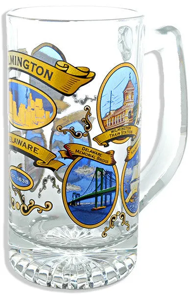 BMWD1 Beer Mug Glass Stein Wilmington Ovals