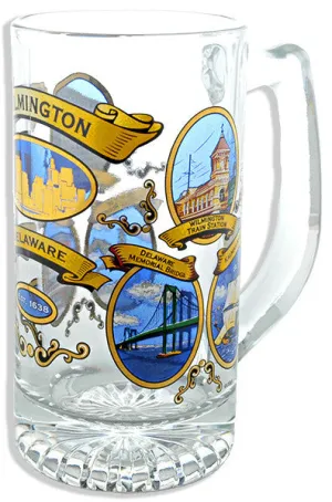 BMWD1 Beer Mug Glass Stein Wilmington Ovals