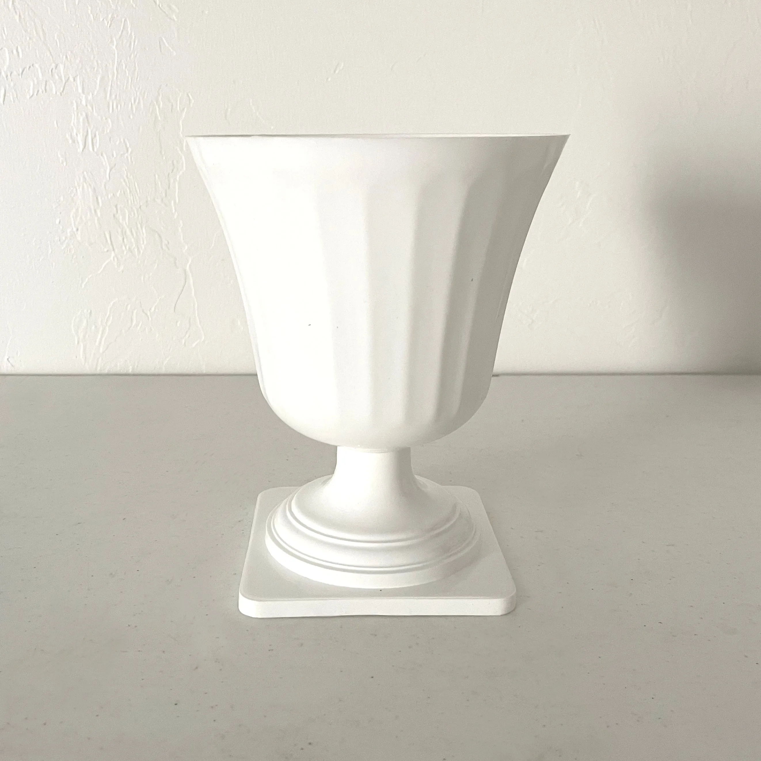 Classic White Fluted Resin Urn