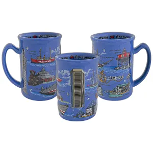 CMBM01 Coffee Mug Blue Raised Baltimore