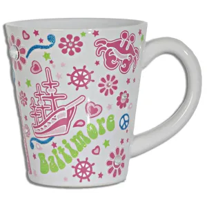 CMBM05W Coffee Mug Glitter White Baltimore