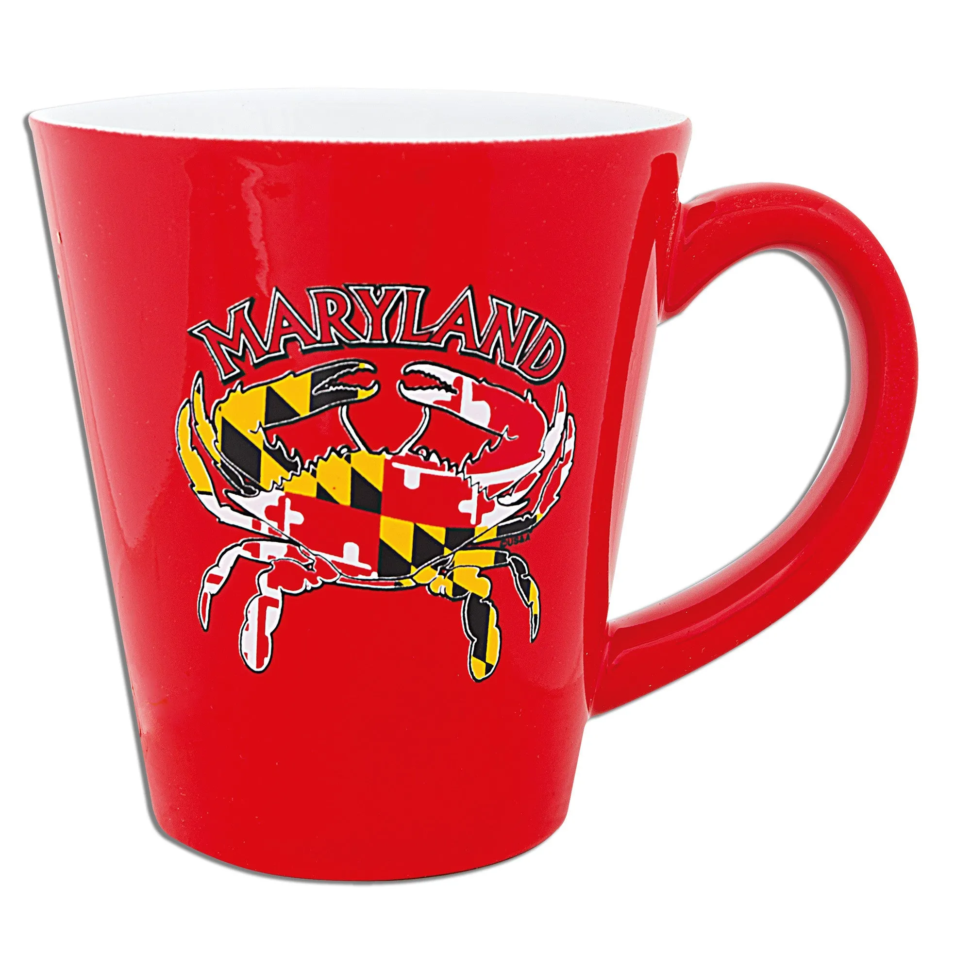 CMMD07 Coffee Mug Red Tapered Maryland Crab Flag