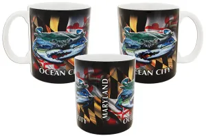 CMOC08 Coffee Mug Crab Flag Wrap Ocean City