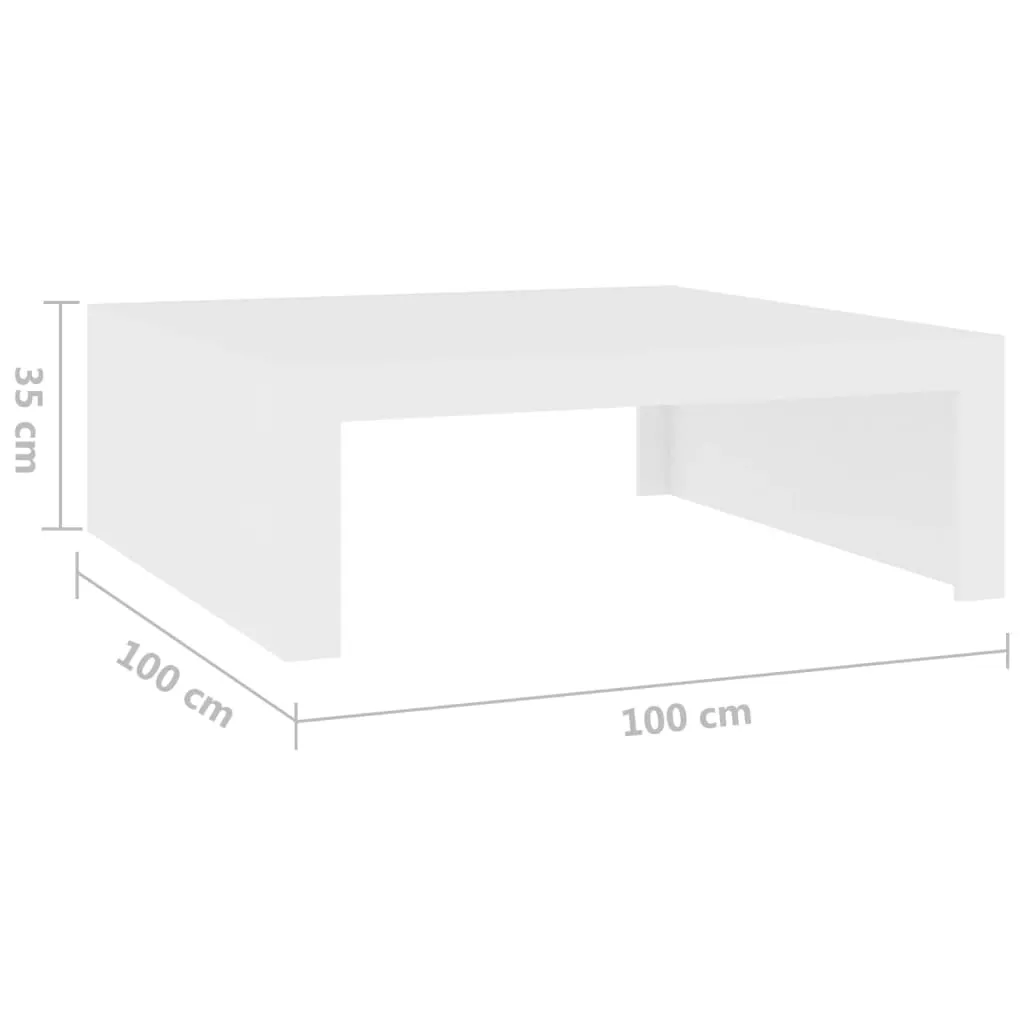 Coffee Table White 100x100x35 cm Chipboard