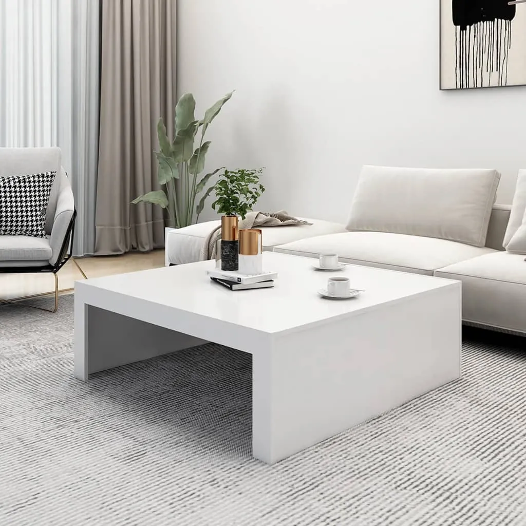 Coffee Table White 100x100x35 cm Chipboard