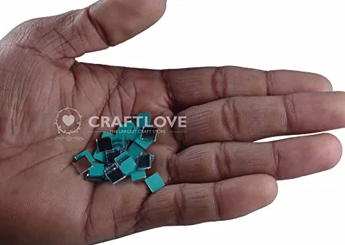 CRAFT LOVE Square Mirrors for Mirror Art, Jewellery Making, Lippan Art & DIY Craft Work - Pack of 200 gm (2000 Piece)