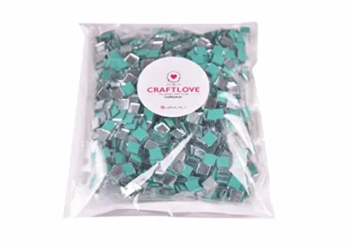CRAFT LOVE Square Mirrors for Mirror Art, Jewellery Making, Lippan Art & DIY Craft Work - Pack of 200 gm (2000 Piece)