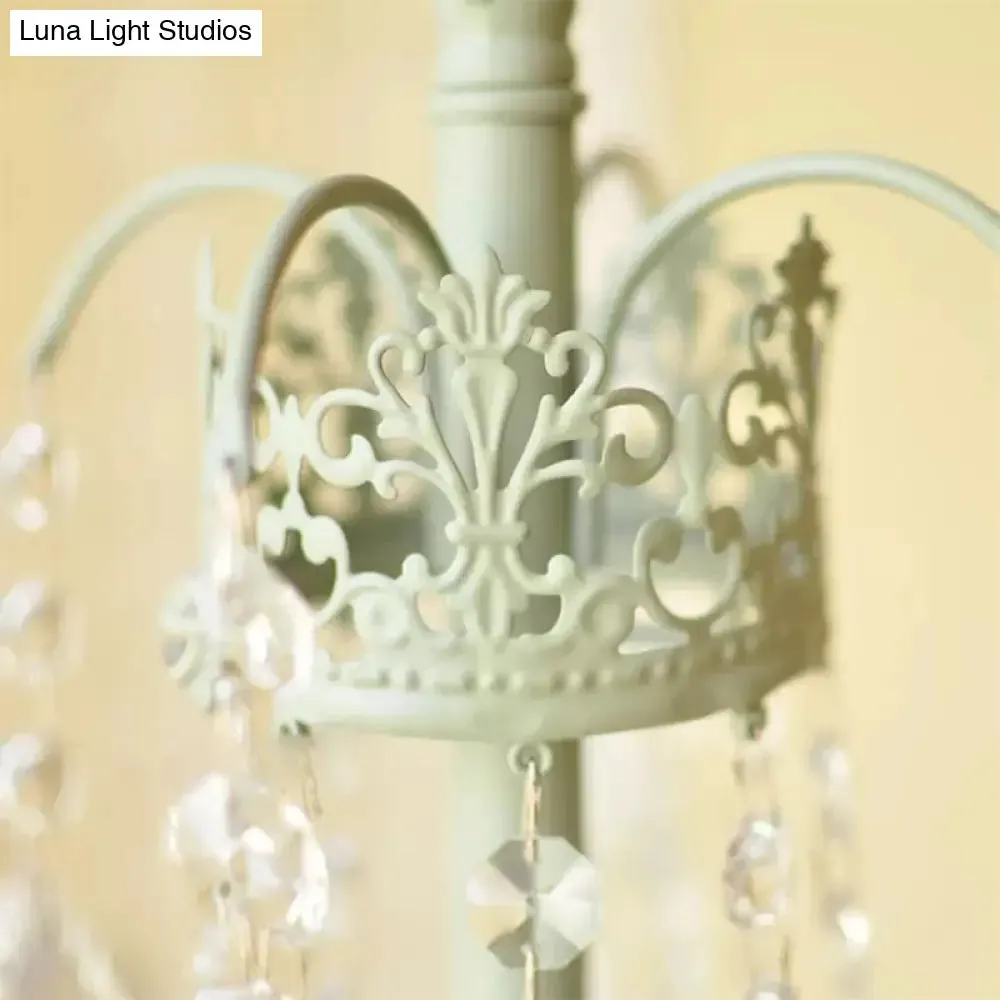 Crystal Bead Metal Table Light - Traditional Style Desk Lamp for Living Room