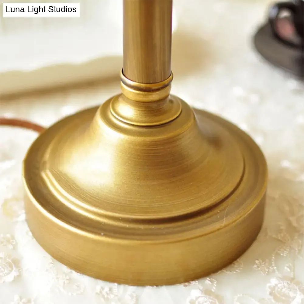 Crystal Bead Metal Table Light - Traditional Style Desk Lamp for Living Room