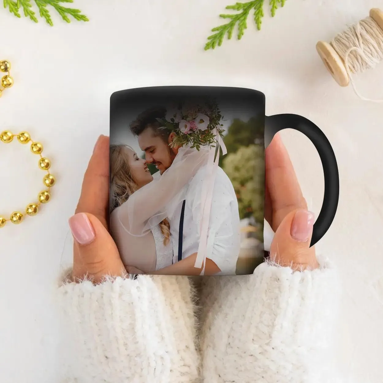 Custom Love Laugh Family Heat Activated Magic Mug