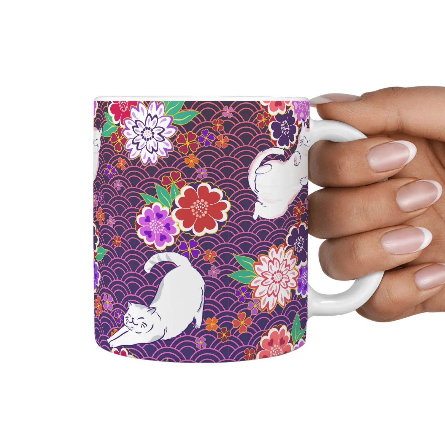 Dark Kimono Cats Mug