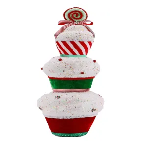 December Diamonds Stacked Cupcake Tree - Bird Figurine